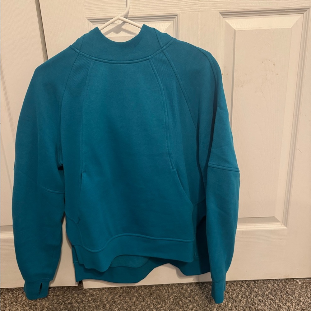 Women’s Ocean Blue Lululemon Scuba Side Slit Hoodie NWOT